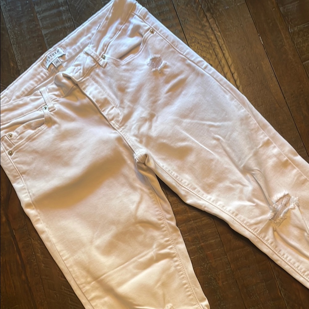 Just USA White Ankle Distressed Jeans